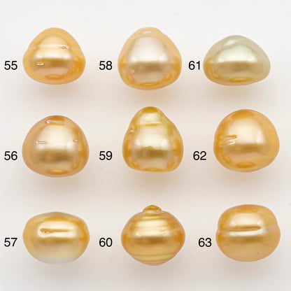 12-13mm South Sea Pearl in Natural Color with High Luster, Button Loose Pearl, Undrilled for Jewelry Making, SKU # 3195GS