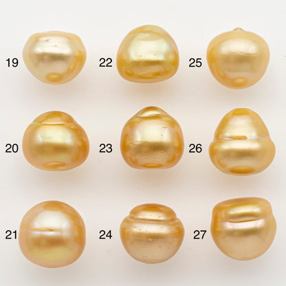 12-13mm South Sea Pearl in Natural Color with High Luster, Button Loose Pearl, Undrilled for Jewelry Making, SKU # 3196GS