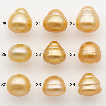 12-13mm South Sea Pearl in Natural Color with High Luster, Button Loose Pearl, Undrilled for Jewelry Making, SKU # 3196GS