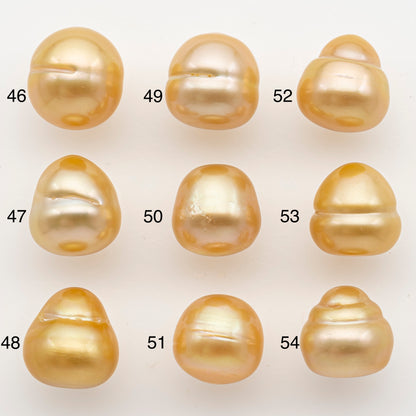 12-13mm South Sea Pearl in Natural Color with High Luster, Button Loose Pearl, Undrilled for Jewelry Making, SKU # 3196GS