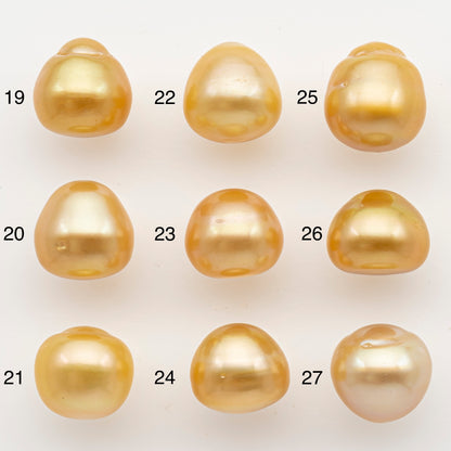 12-13mm South Sea Pearl in Natural Color with High Luster, Button Loose Pearl, Undrilled for Jewelry Making, SKU # 3197GS