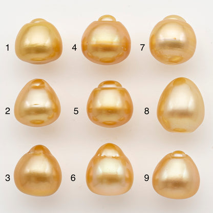 12-13mm South Sea Pearl in Natural Color with High Luster, Button Loose Pearl, Undrilled for Jewelry Making, SKU # 3198GS