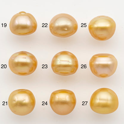 12-13mm South Sea Pearl in Natural Color with High Luster, Button Loose Pearl, Undrilled for Jewelry Making, SKU # 3199GS