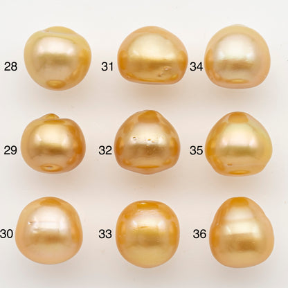 12-13mm South Sea Pearl in Natural Color with High Luster, Button Loose Pearl, Undrilled for Jewelry Making, SKU # 3199GS