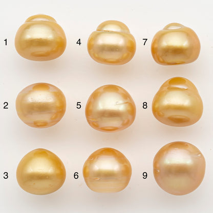 13-14mm South Sea Pearl in Natural Color with High Luster, Button Loose Pearl, Undrilled for Jewelry Making, SKU # 3201GS