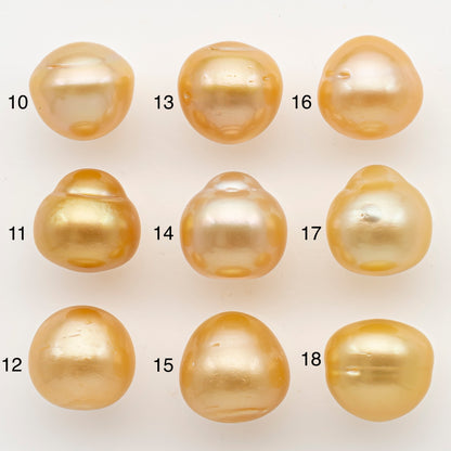 13-14mm South Sea Pearl in Natural Color with High Luster, Button Loose Pearl, Undrilled for Jewelry Making, SKU # 3201GS