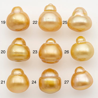 13-14mm South Sea Pearl in Natural Color with High Luster, Button Loose Pearl, Undrilled for Jewelry Making, SKU # 3201GS