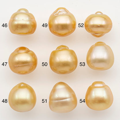 13-14mm South Sea Pearl in Natural Color with High Luster, Button Loose Pearl, Undrilled for Jewelry Making, SKU # 3201GS