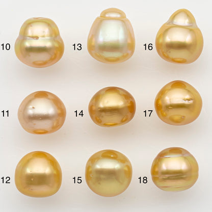 11-12mm South Sea Pearl in Natural Color with High Luster, Button Loose Pearl, Undrilled for Jewelry Making, SKU # 3203GS