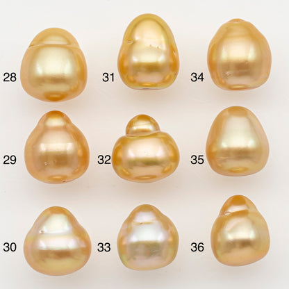 11-12mm South Sea Pearl in Natural Color with High Luster, Button Loose Pearl, Undrilled for Jewelry Making, SKU # 3203GS