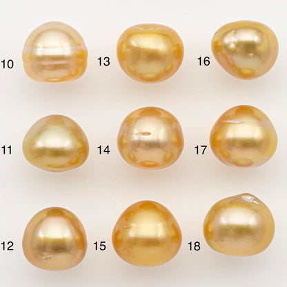 11-12mm South Sea Pearl in Natural Color with High Luster, Button Loose Pearl, Undrilled for Jewelry Making, SKU # 3205GS