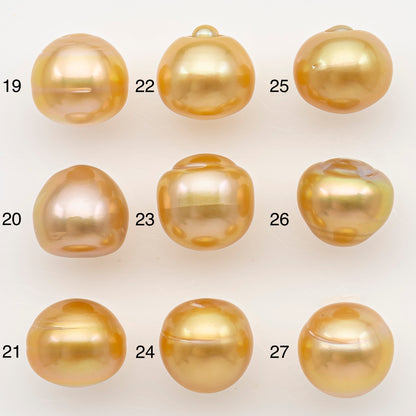 11-12mm South Sea Pearl in Natural Color with High Luster, Button Loose Pearl, Undrilled for Jewelry Making, SKU # 3205GS