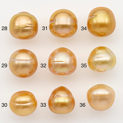 11-12mm South Sea Pearl in Natural Color with High Luster, Button Loose Pearl, Undrilled for Jewelry Making, SKU # 3205GS