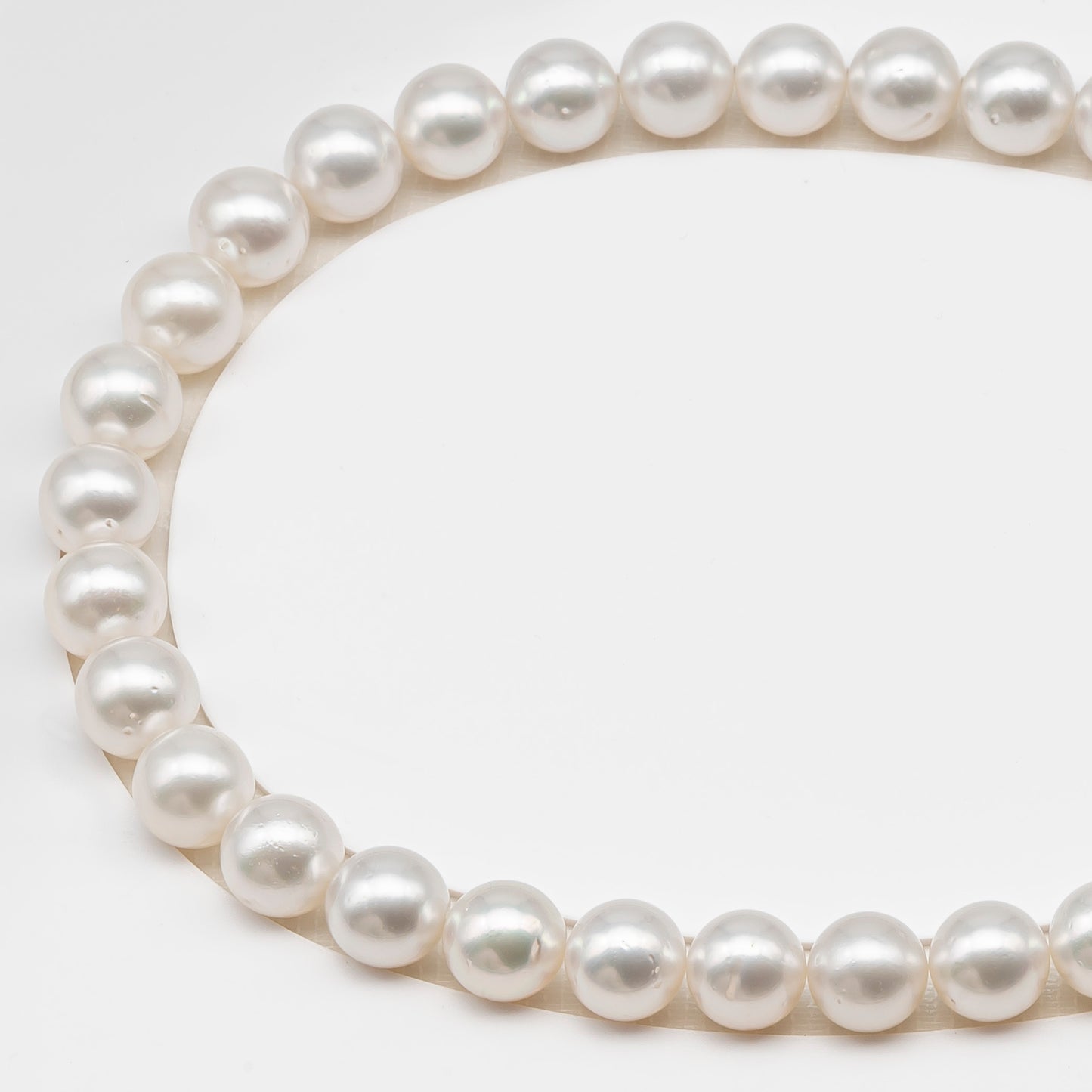 12-13mm White South Sea Pearl Round with Minor Blemishes, Natural Color Pearls for Jewelry Making, Full Strand (No Hole), SKU # 3219WS