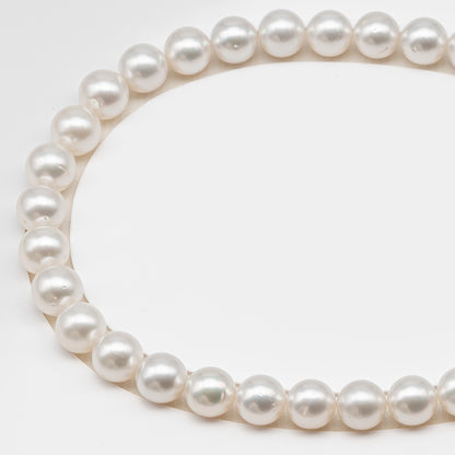 12-13mm White South Sea Pearl Round with Minor Blemishes, Natural Color Pearls for Jewelry Making, Full Strand (No Hole), SKU # 3219WS