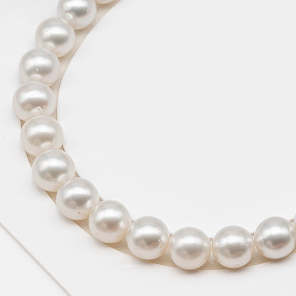 12-13mm White South Sea Pearl Round with Minor Blemishes, Natural Color Pearls for Jewelry Making, Full Strand (No Hole), SKU # 3219WS
