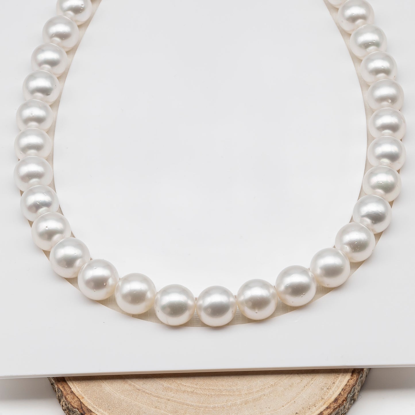 12-13mm White South Sea Pearl Round with Minor Blemishes, Natural Color Pearls for Jewelry Making, Full Strand (No Hole), SKU # 3219WS