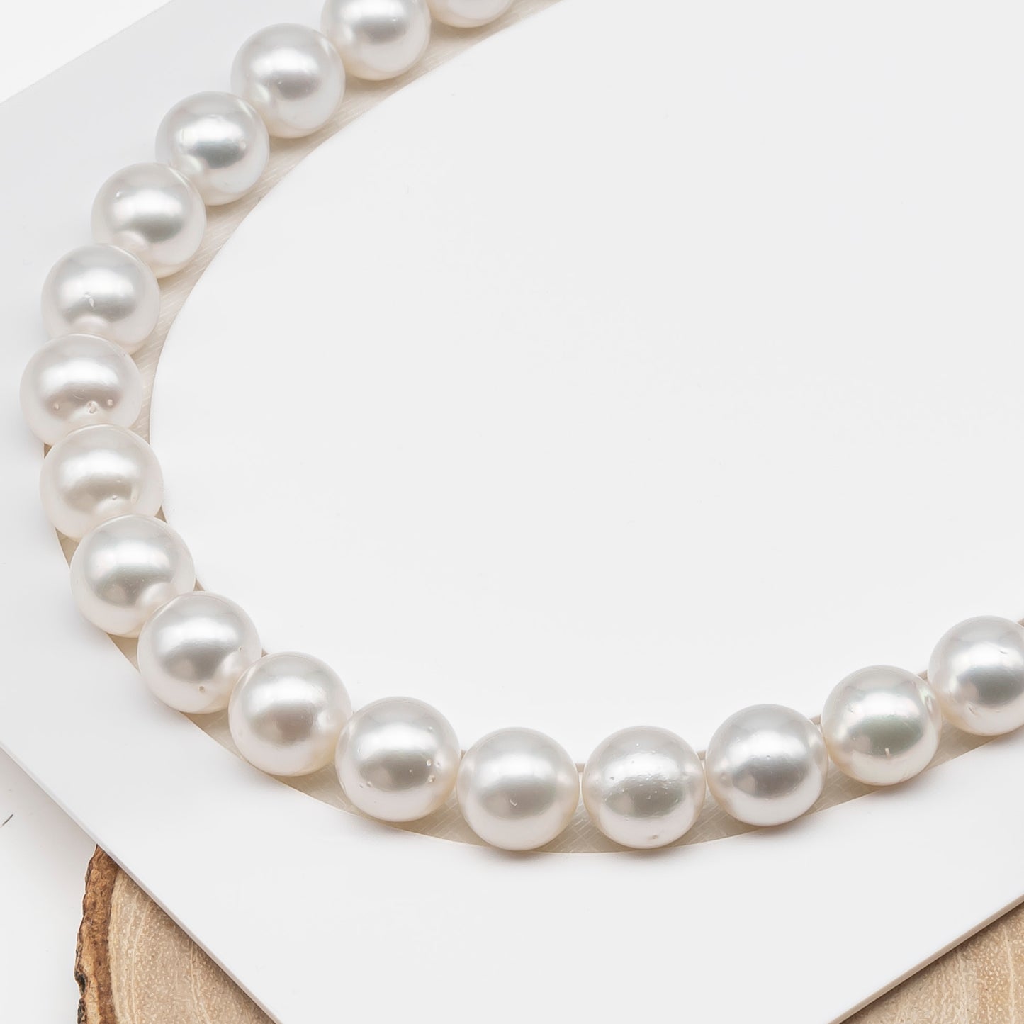 12-13mm White South Sea Pearl Round with Minor Blemishes, Natural Color Pearls for Jewelry Making, Full Strand (No Hole), SKU # 3219WS