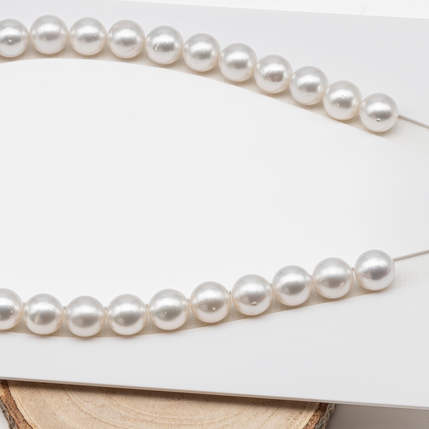 12-13mm White South Sea Pearl Round with Minor Blemishes, Natural Color Pearls for Jewelry Making, Full Strand (No Hole), SKU # 3219WS