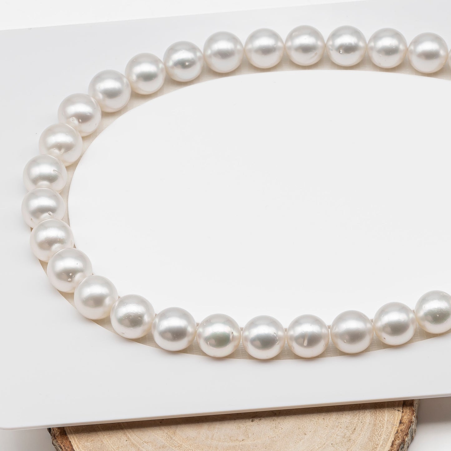 12-13mm White South Sea Pearl Round with Minor Blemishes, Natural Color Pearls for Jewelry Making, Full Strand (No Hole), SKU # 3219WS