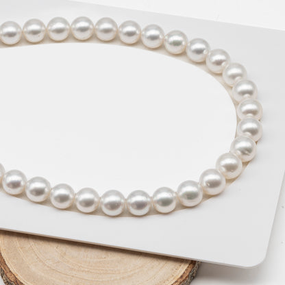 12-13mm White South Sea Pearl Round with Minor Blemishes, Natural Color Pearls for Jewelry Making, Full Strand (No Hole), SKU # 3219WS