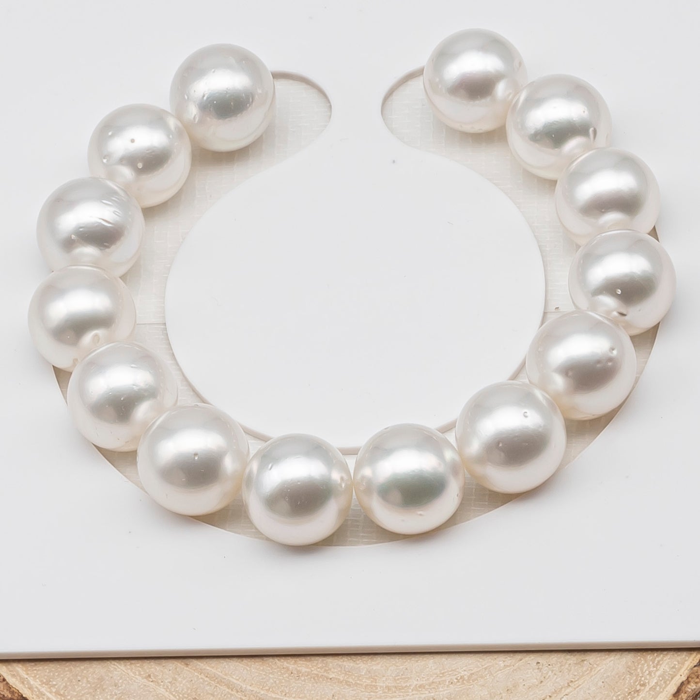 12-13mm White South Sea Pearl Round with Minor Blemishes, Natural Color Pearls for Jewelry Making, 7-8 Inch  (No Hole), SKU # 3220WS