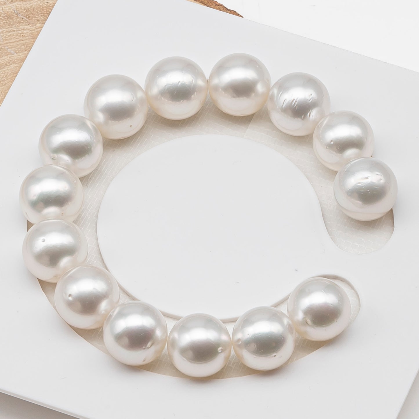 12-13mm White South Sea Pearl Round with Minor Blemishes, Natural Color Pearls for Jewelry Making, 7-8 Inch  (No Hole), SKU # 3220WS