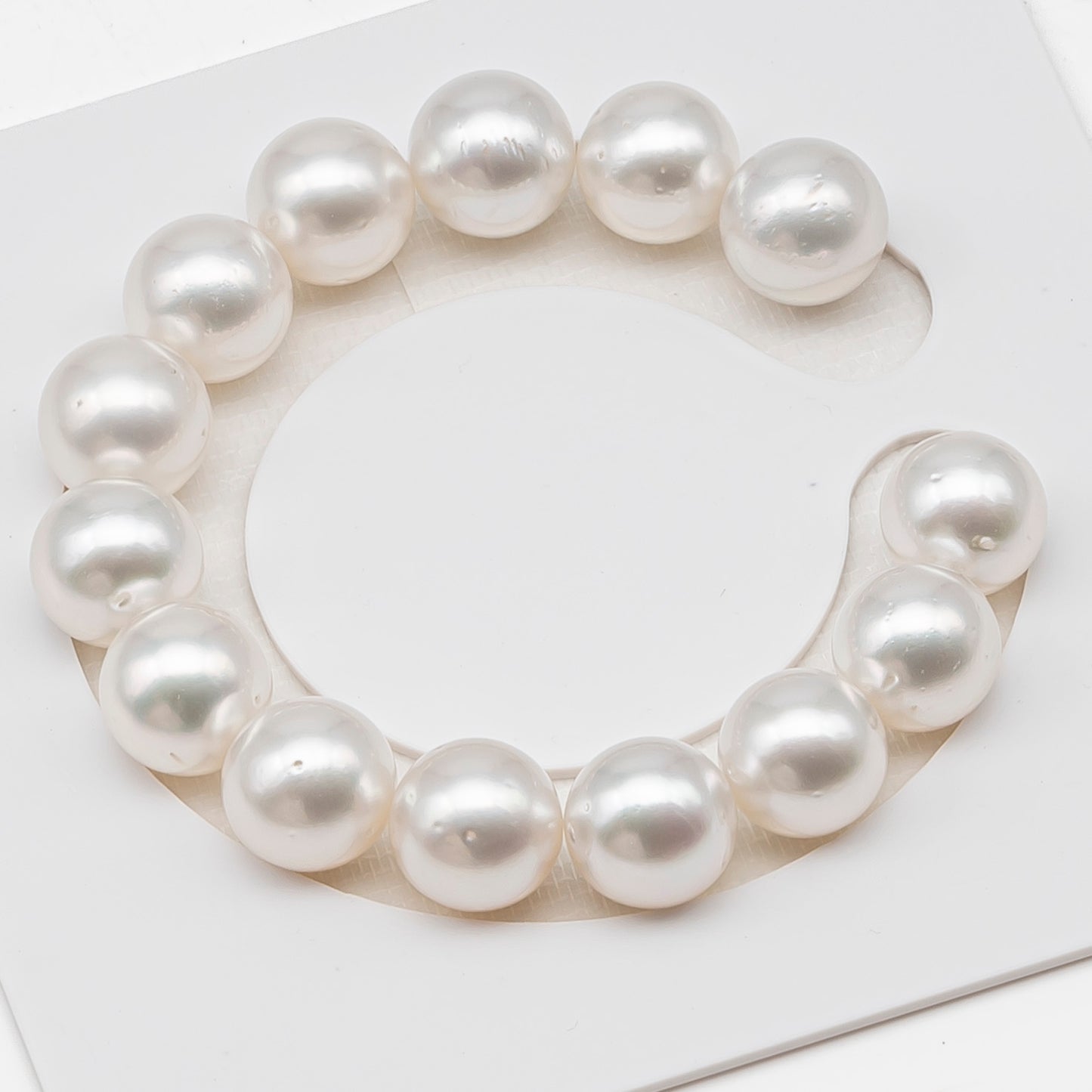 12-13mm White South Sea Pearl Round with Minor Blemishes, Natural Color Pearls for Jewelry Making, 7-8 Inch  (No Hole), SKU # 3220WS
