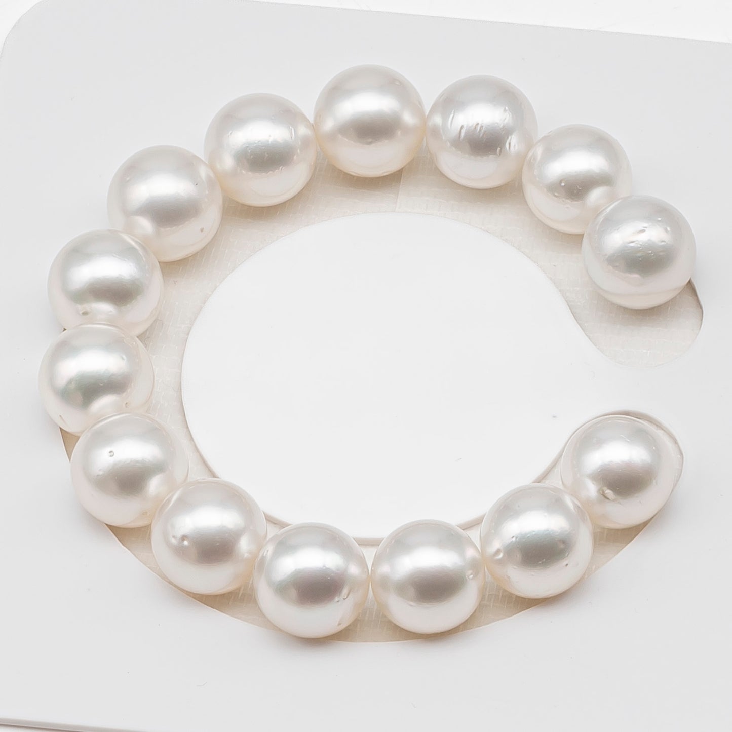 12-13mm White South Sea Pearl Round with Minor Blemishes, Natural Color Pearls for Jewelry Making, 7-8 Inch  (No Hole), SKU # 3220WS