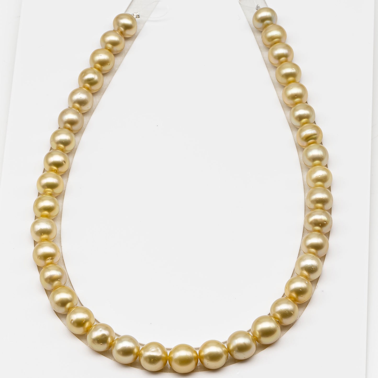 11-12mm Golden South Sea Pearl Near Round with Minor Blemishes, Natural Color Pearls for Jewelry Making, Full Strand, SKU # 3221GS