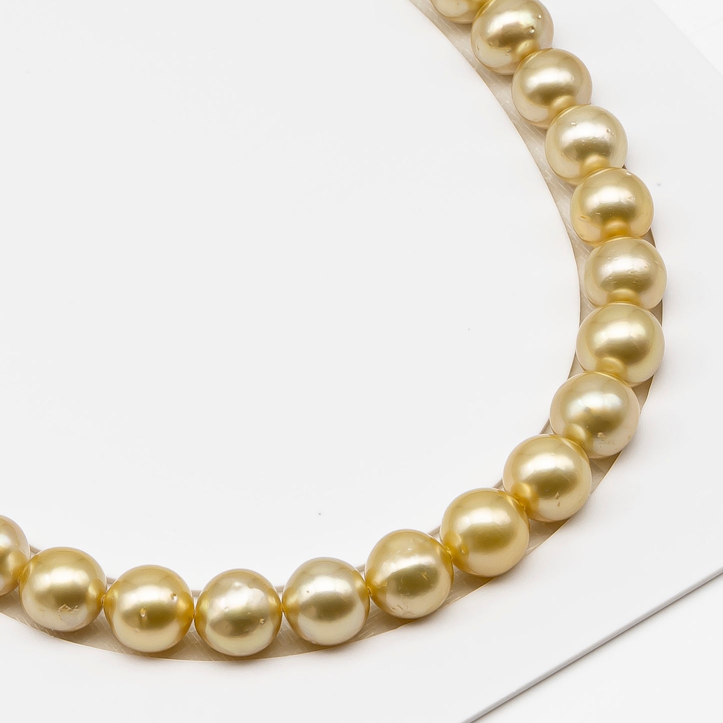 11-12mm Golden South Sea Pearl Near Round with Minor Blemishes, Natural Color Pearls for Jewelry Making, Full Strand, SKU # 3221GS