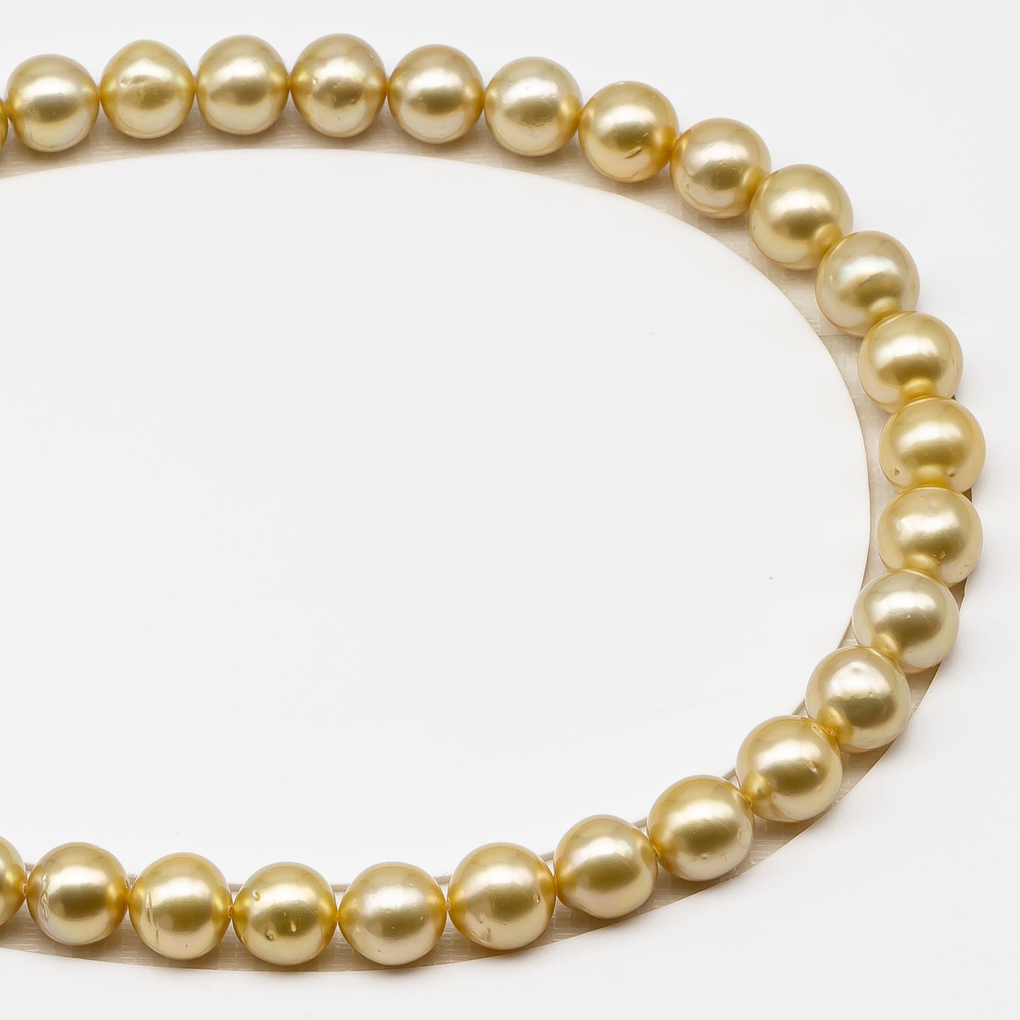 11-12mm Golden South Sea Pearl Near Round with Minor Blemishes, Natural Color Pearls for Jewelry Making, Full Strand, SKU # 3221GS
