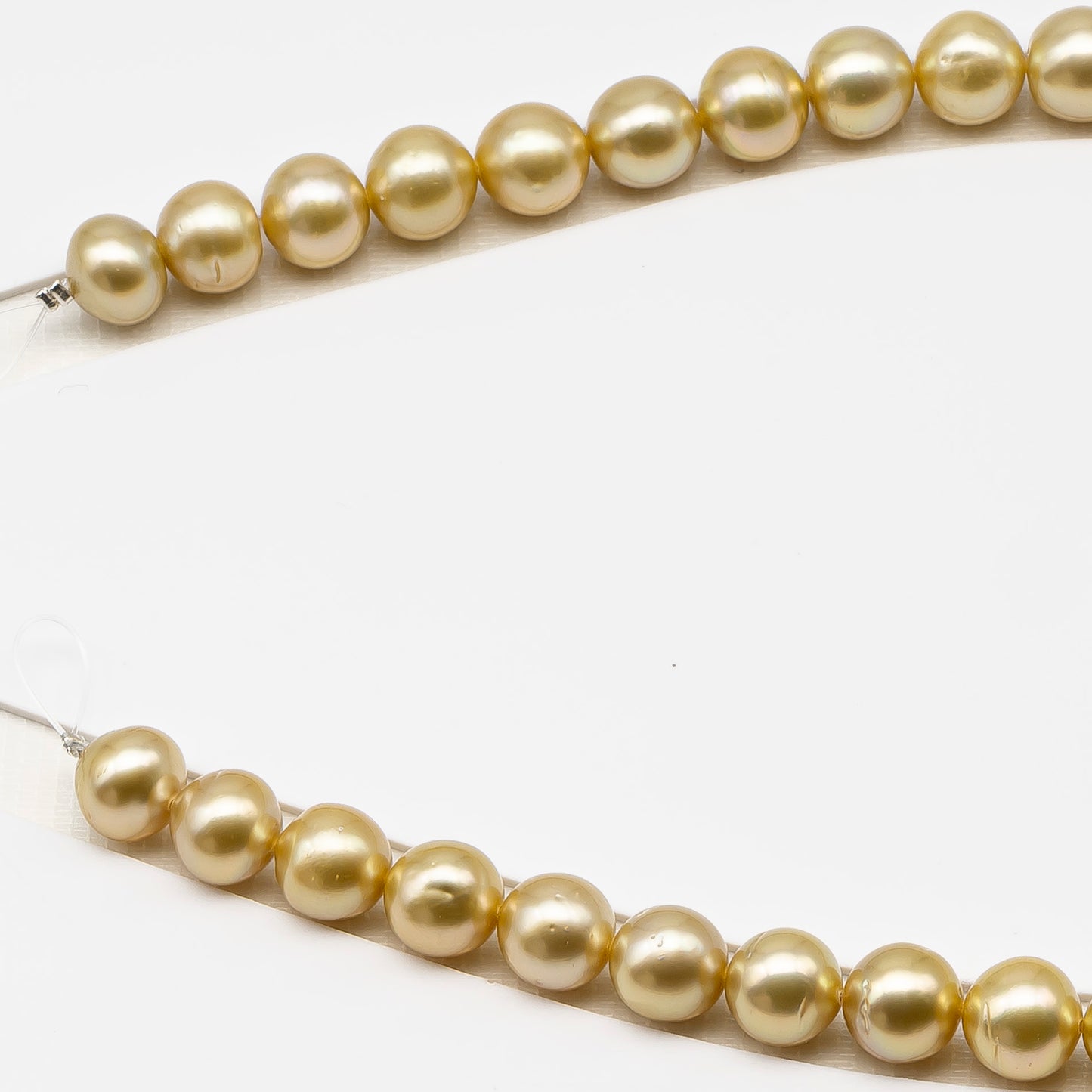 11-12mm Golden South Sea Pearl Near Round with Minor Blemishes, Natural Color Pearls for Jewelry Making, Full Strand, SKU # 3221GS