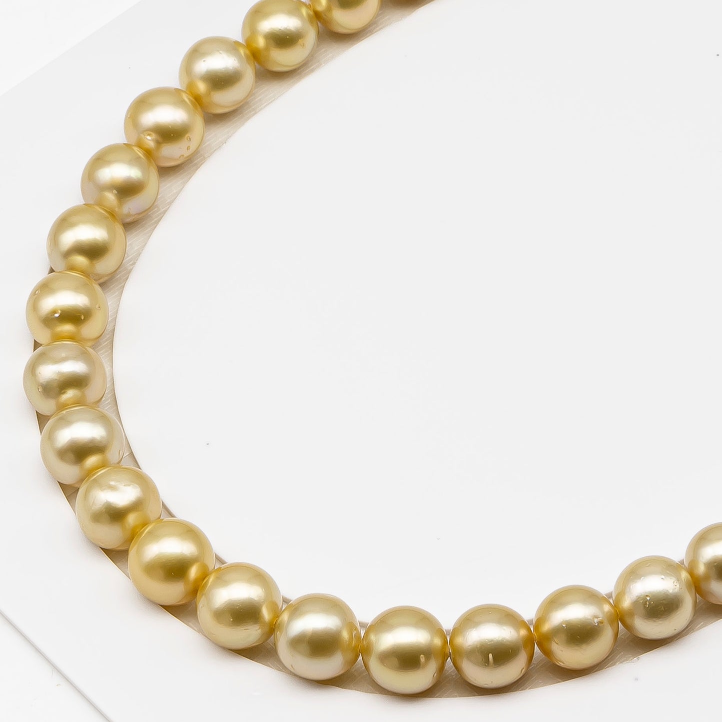 11-12mm Golden South Sea Pearl Near Round with Minor Blemishes, Natural Color Pearls for Jewelry Making, Full Strand, SKU # 3221GS