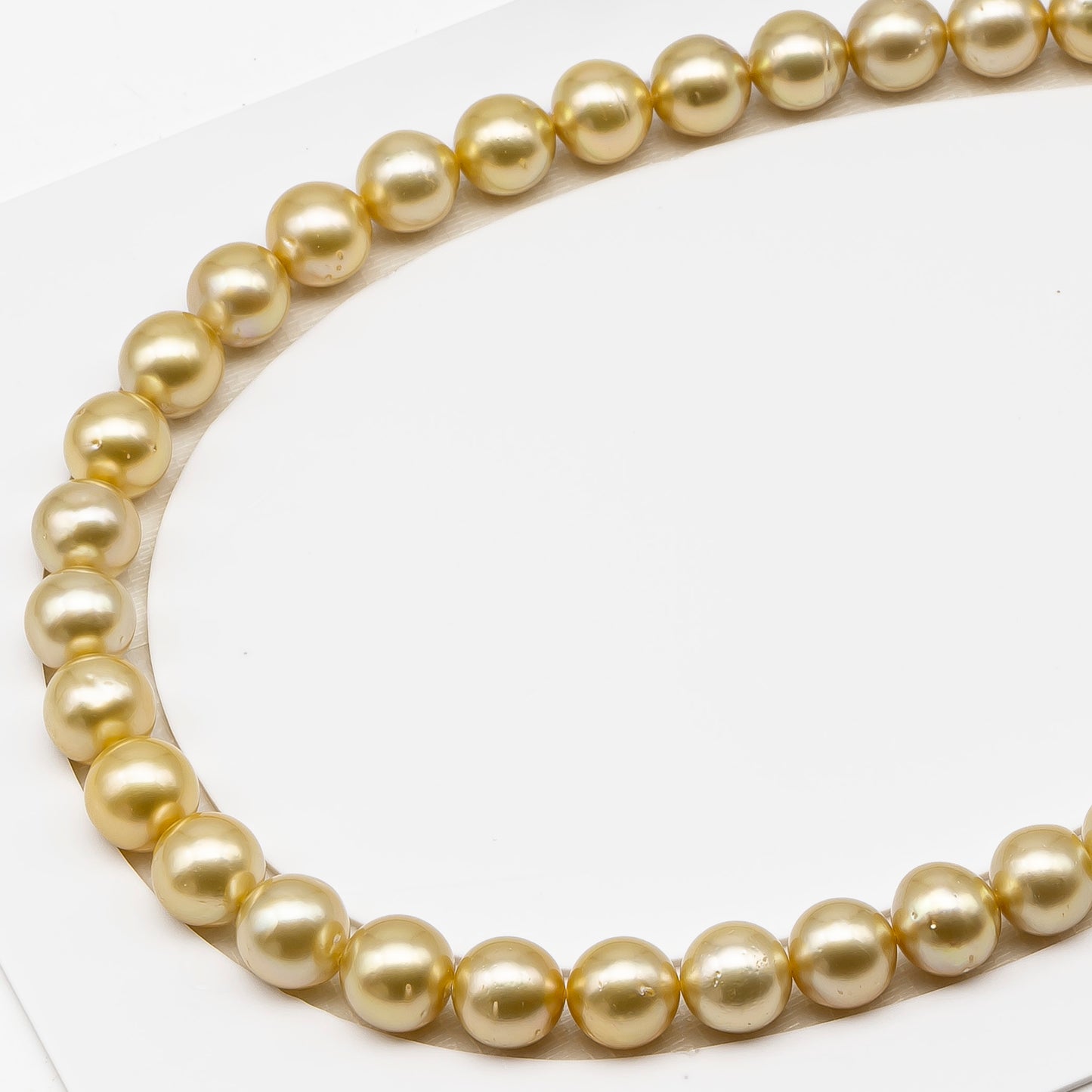 11-12mm Golden South Sea Pearl Near Round with Minor Blemishes, Natural Color Pearls for Jewelry Making, Full Strand, SKU # 3221GS