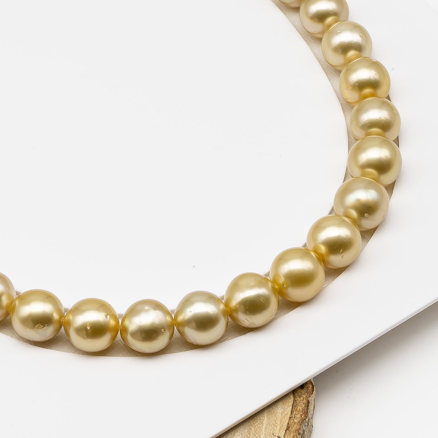 11-12mm Golden South Sea Pearl Near Round with Minor Blemishes, Natural Color Pearls for Jewelry Making, Full Strand, SKU # 3221GS