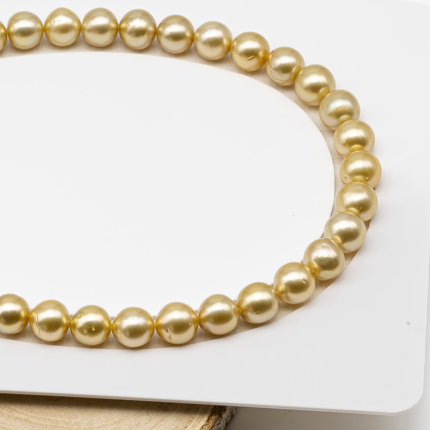 11-12mm Golden South Sea Pearl Near Round with Minor Blemishes, Natural Color Pearls for Jewelry Making, Full Strand, SKU # 3221GS