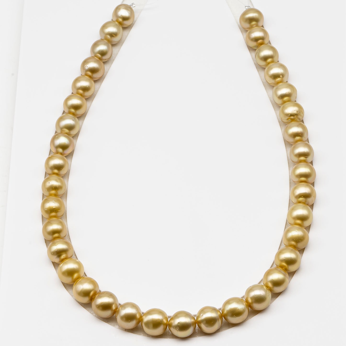 11-12mm Golden South Sea Pearl Near Round with Minor Blemishes, Natural Color Pearls for Jewelry Making, Full Strand, SKU # 3222GS