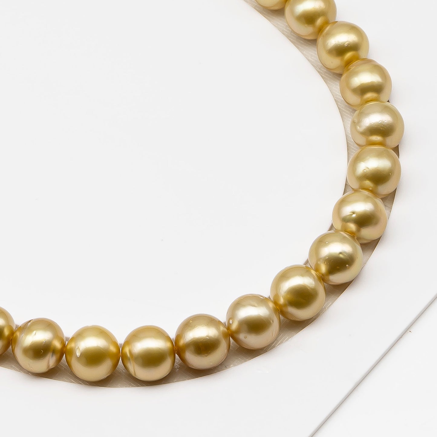 11-12mm Golden South Sea Pearl Near Round with Minor Blemishes, Natural Color Pearls for Jewelry Making, Full Strand, SKU # 3222GS