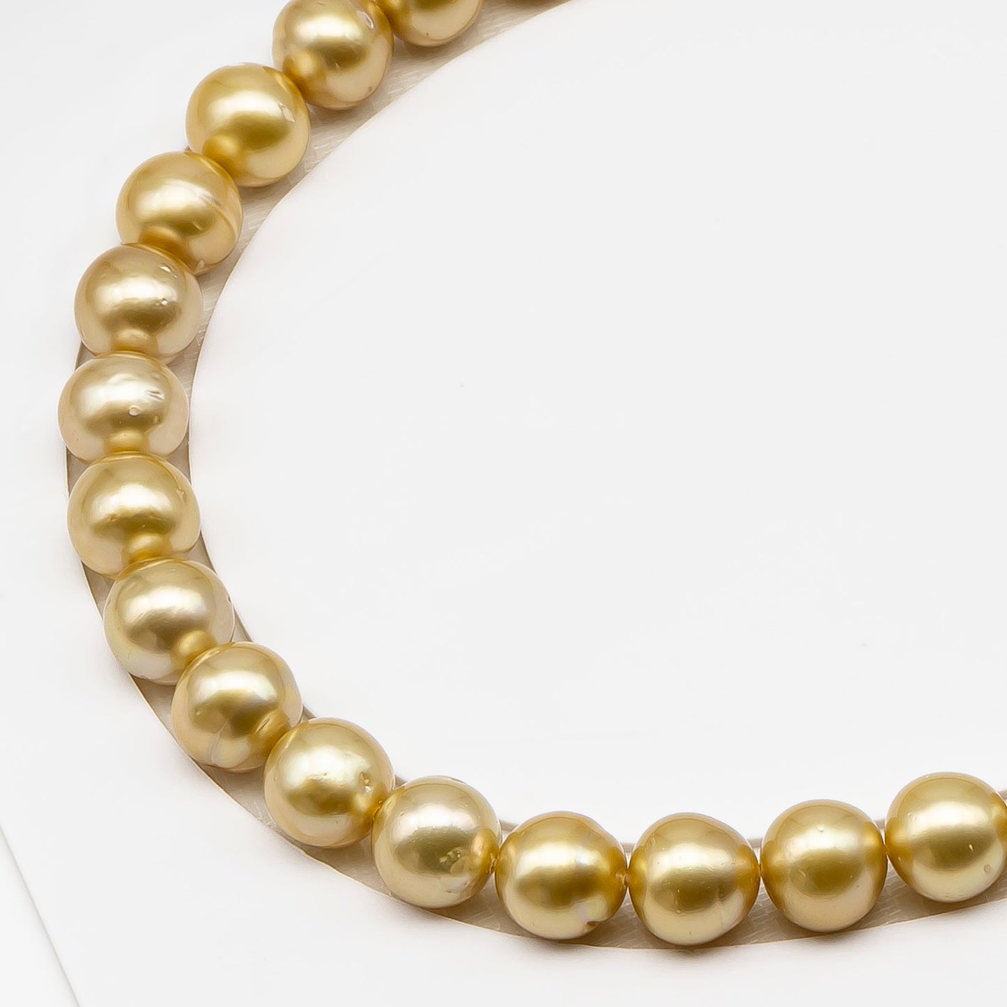 11-12mm Golden South Sea Pearl Near Round with Minor Blemishes, Natural Color Pearls for Jewelry Making, Full Strand, SKU # 3222GS