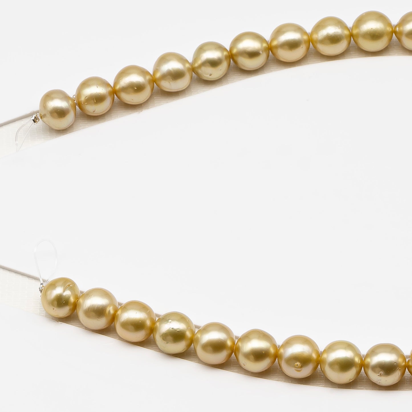 11-12mm Golden South Sea Pearl Near Round with Minor Blemishes, Natural Color Pearls for Jewelry Making, Full Strand, SKU # 3223GS