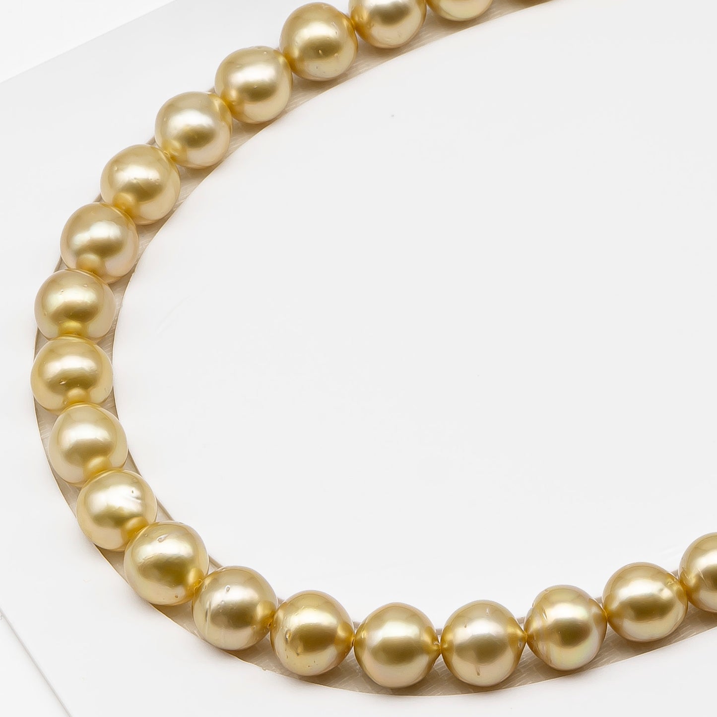 11-12mm Golden South Sea Pearl Near Round with Minor Blemishes, Natural Color Pearls for Jewelry Making, Full Strand, SKU # 3223GS