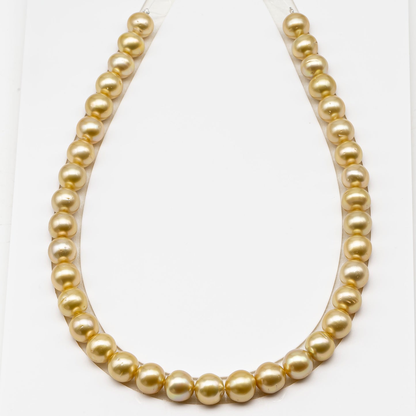 11-12mm Golden South Sea Pearl Near Round with Minor Blemishes, Natural Color Pearls for Jewelry Making, Full Strand, SKU # 3224GS
