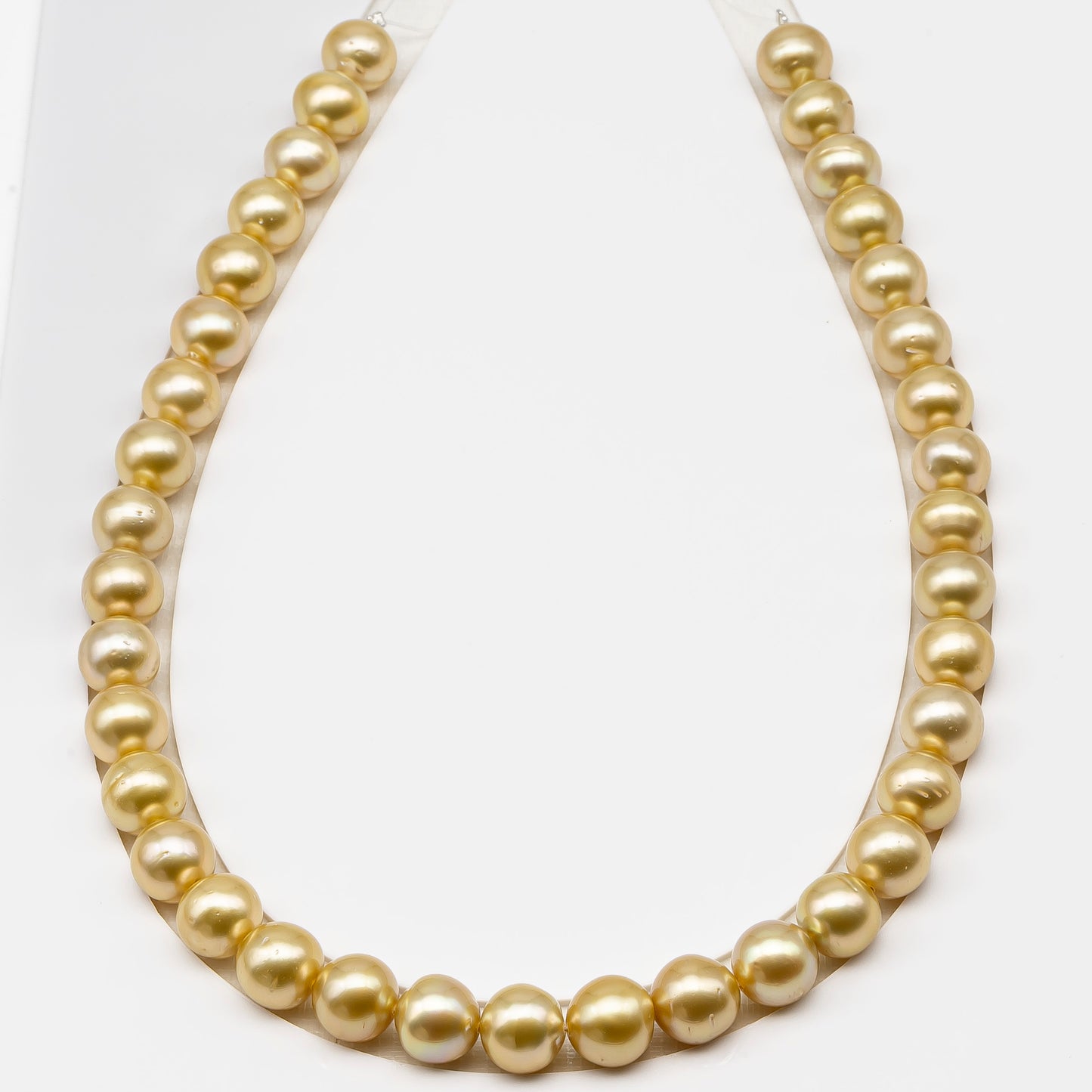 11-12mm Golden South Sea Pearl Near Round with Minor Blemishes, Natural Color Pearls for Jewelry Making, Full Strand, SKU # 3224GS