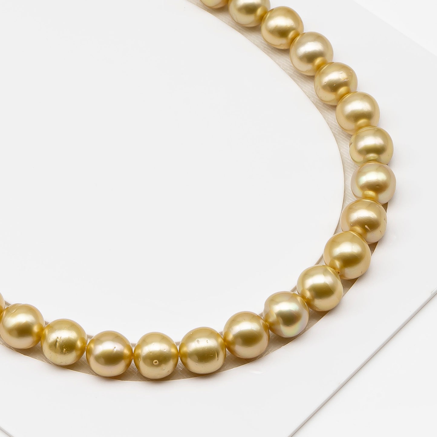 11-12mm Golden South Sea Pearl Near Round with Minor Blemishes, Natural Color Pearls for Jewelry Making, Full Strand, SKU # 3224GS