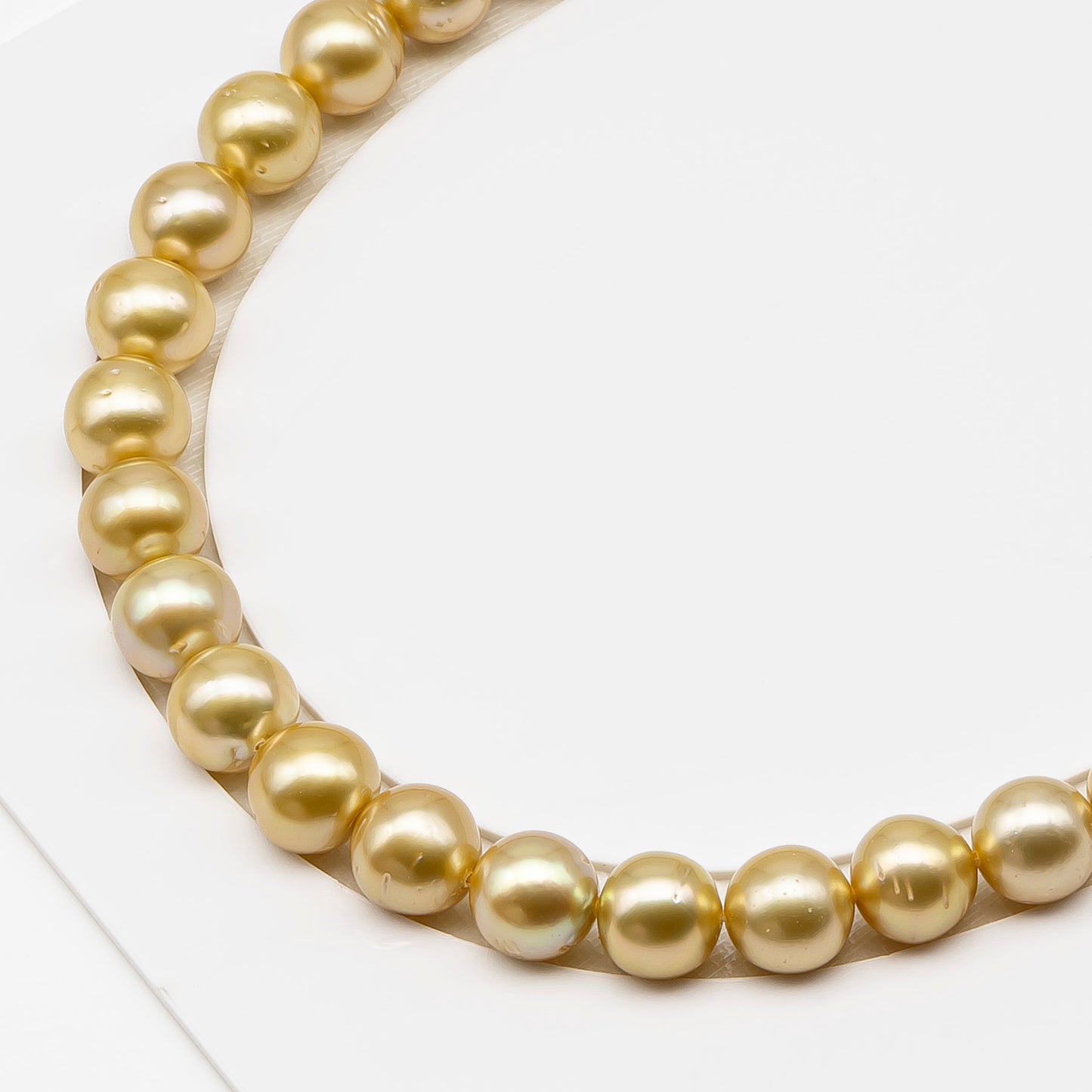 11-12mm Golden South Sea Pearl Near Round with Minor Blemishes, Natural Color Pearls for Jewelry Making, Full Strand, SKU # 3224GS