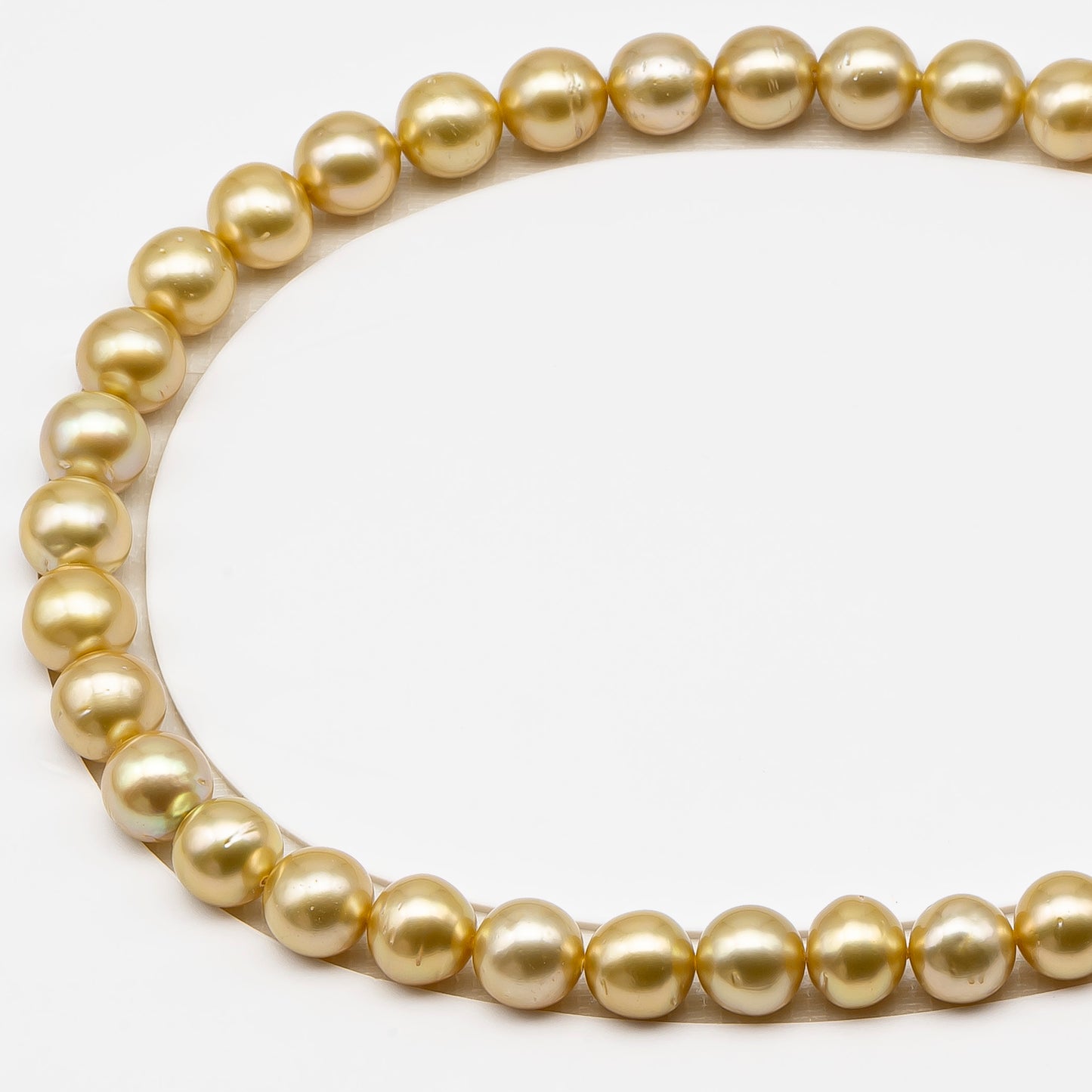 11-12mm Golden South Sea Pearl Near Round with Minor Blemishes, Natural Color Pearls for Jewelry Making, Full Strand, SKU # 3224GS