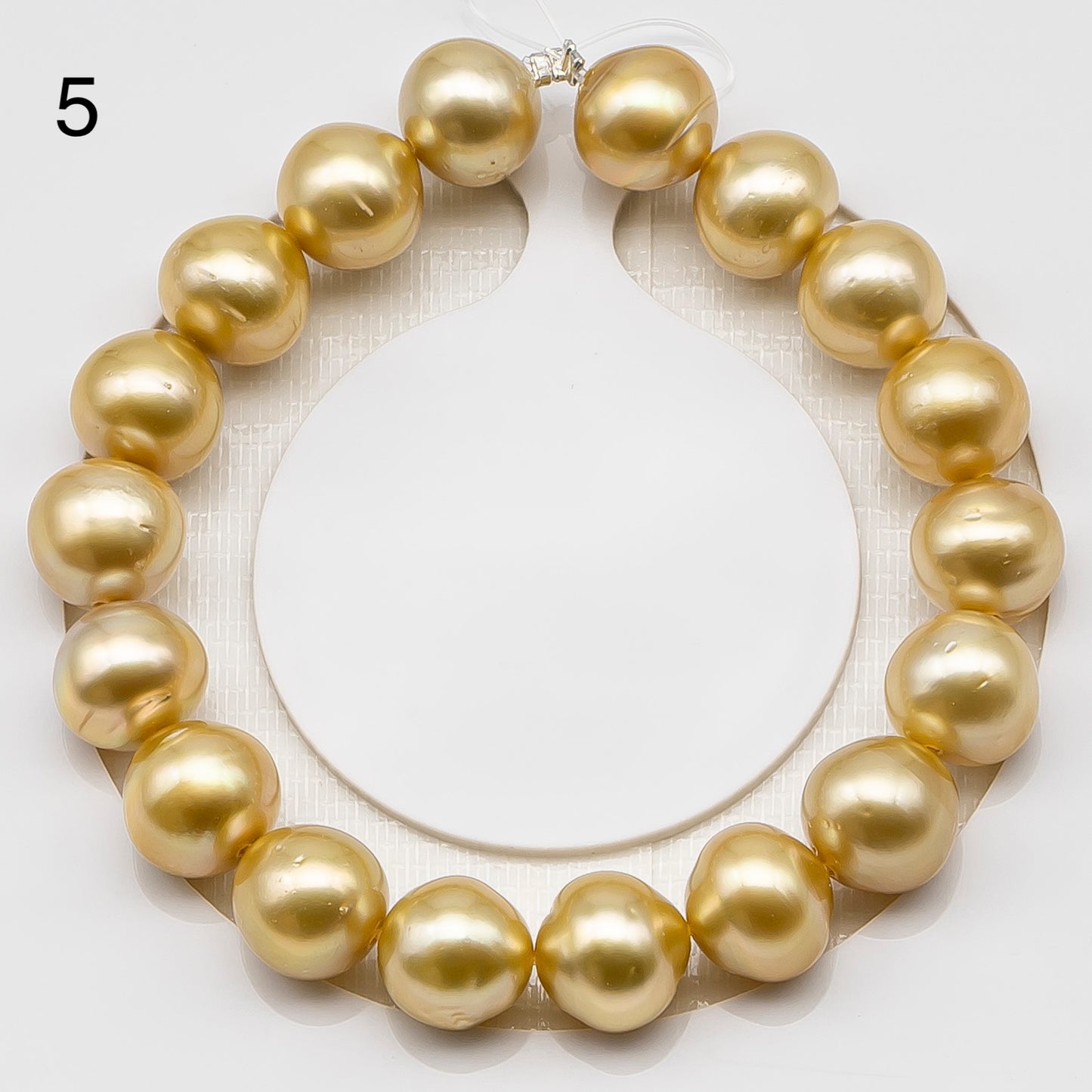 11-12mm 7-8 Inch Golden South Sea Pearl Short Strand with Minor Blemishes, Near Round and Natural Color Pearls for Jewelry Making, SKU # 3225GS