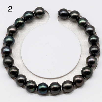 8-9mm 7-8 Inch Tahitian Pearl Short Strand (No Hole), Near Round or Drop with Natural Colors, SKU # 3226TH