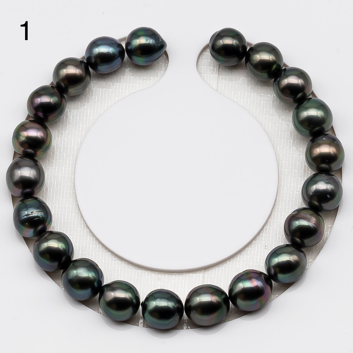 8-9mm 7-8 Inch Tahitian Pearl Short Strand (No Hole), Near Round or Drop with Natural Colors, SKU # 3226TH